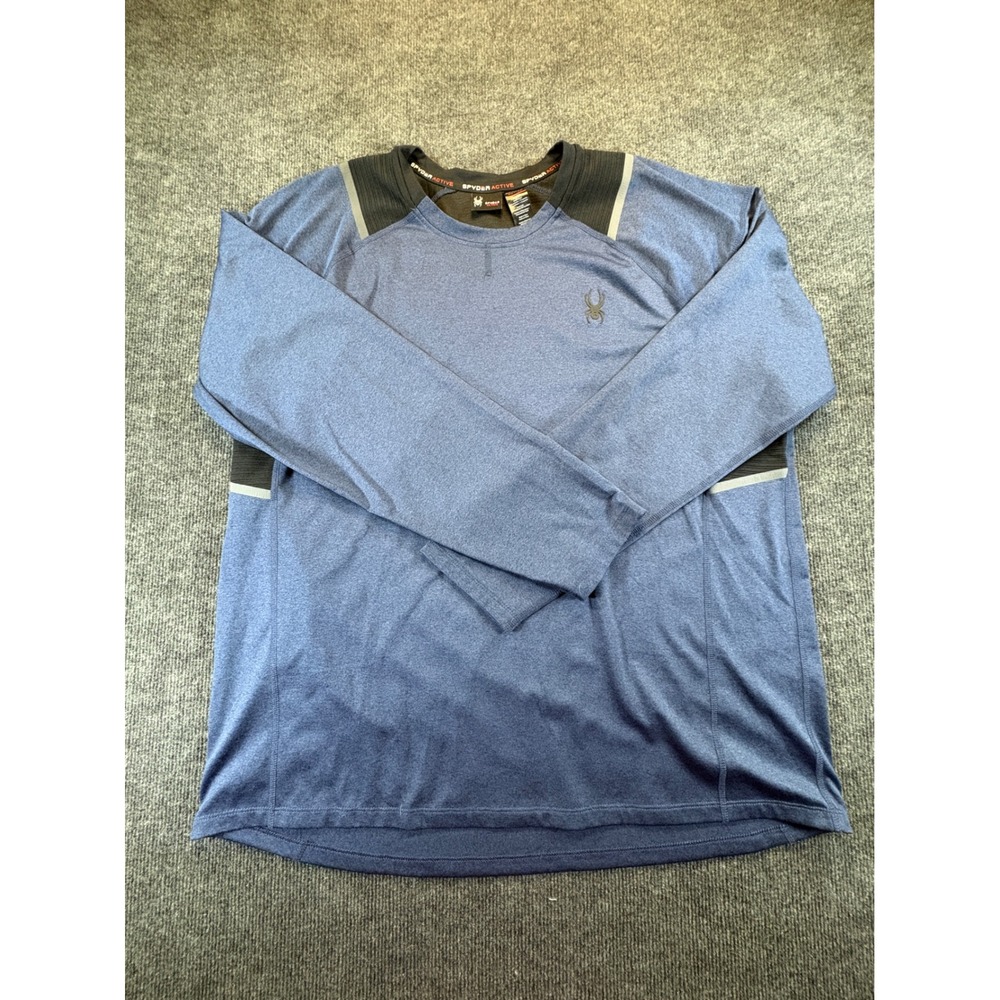 Spyder Active ProWeb Mens XL Blue Heathered Long Sleeve Performance Shirt